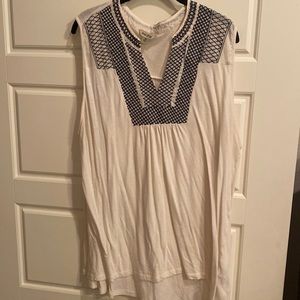 GUC Lucky Brand embroidered neck sleeveless top size 3x